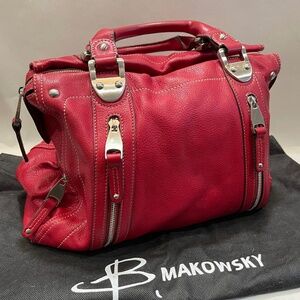 B Makowsky Red shoulder/arm bag